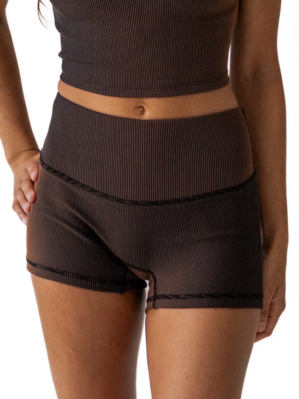 Surf Short Luxe Rib — Dark Brown